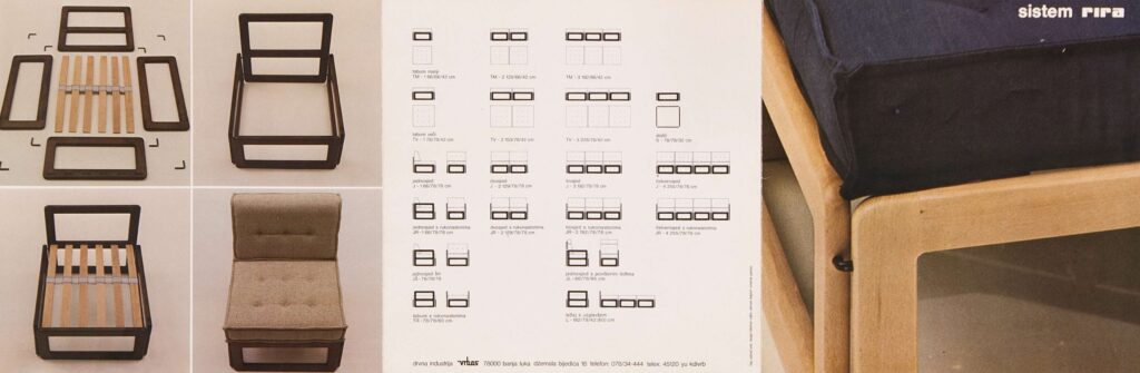 Modularni sistem stolica i namještaja Božidara Lapajne iz 1975. godine.
