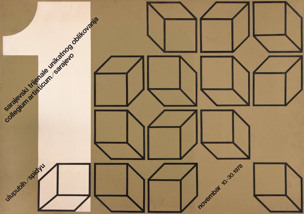 Grafički dizajn plakata s geometrijskim oblicima, Collegium Artisticum
