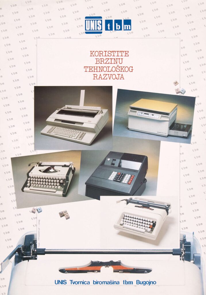 Proizvodi UNIS dizajn centra, tvornica biro mašina Bugojno, 1985–87.