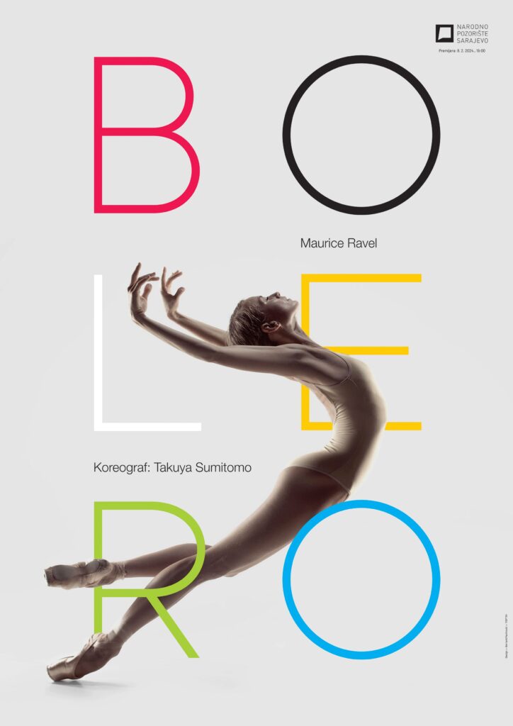 Plakat za balet Bolero Bernarda Pavlinovića, dobitnik Pohvale u kategoriji grafičkog dizajna na Collegium Artisticum 2024